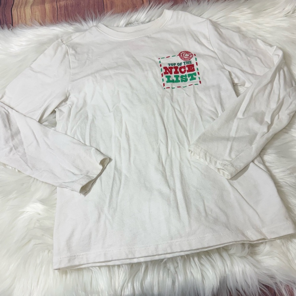 Cat & Jack “Top of the Nice List” Holiday Long Sleeve Shirt – Boys Size 8